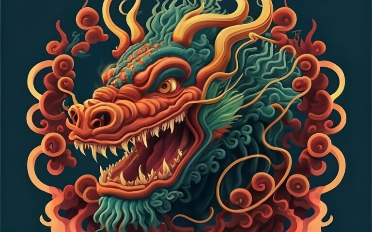 A roaring dragon from the Chinese calendar vibr1 transformed